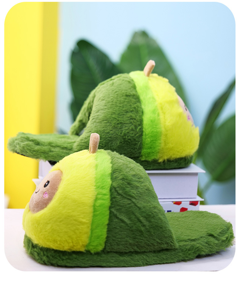 Winter Warm Avocado Cotton Slippers Plush Cotton Shoes Cute Cartoon Home Couple Thickened Non-Slip Soft Bottom Comfortable Winter Warm Avocado Cotton Slippers Plush Cotton Shoes Cute Cartoon Home Couple Thickened Non-Slip Soft Bottom Comfortable