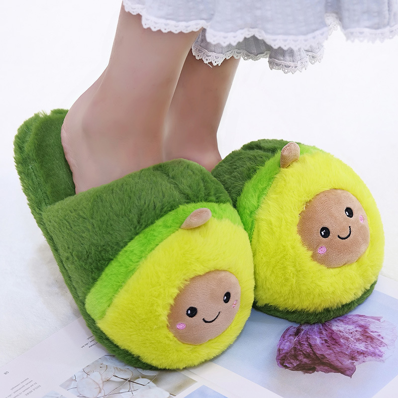Winter Warm Avocado Cotton Slippers Plush Cotton Shoes Cute Cartoon Home Couple Thickened Non-Slip Soft Bottom Comfortable Winter Warm Avocado Cotton Slippers Plush Cotton Shoes Cute Cartoon Home Couple Thickened Non-Slip Soft Bottom Comfortable