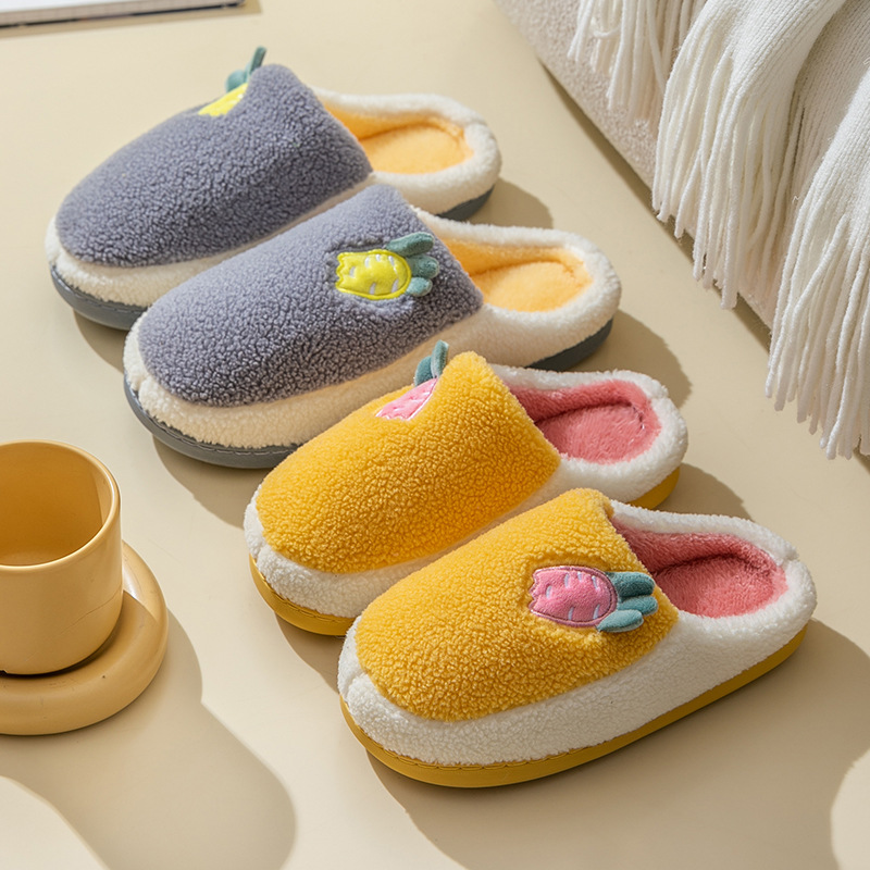 New Cotton Slippers Men&#039;s Thickened Winter Indoor Home Non-Slip Home Warm Breathable Cotton Shoes Women&#039;s Winter
