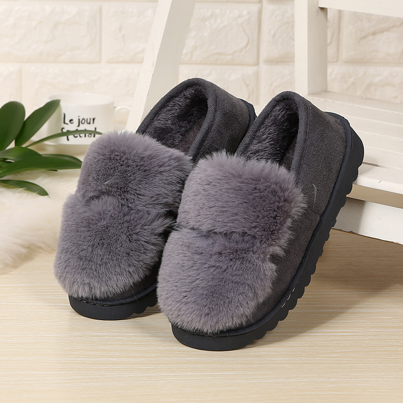 Cotton slippers fashionable ladies doudou style home shoes warm thick soles and plush indoor and is suing wool slippers Cotton slippers fashionable ladies doudou style home shoes warm thick soles and plush indoor and is suing wool slippers