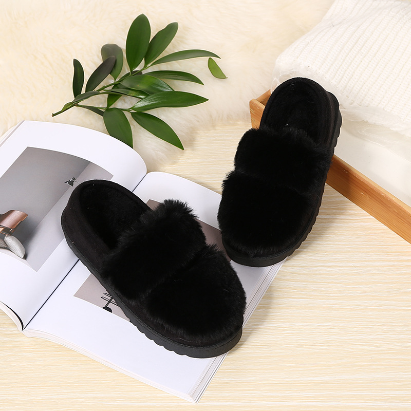 Cotton slippers fashionable ladies doudou style home shoes warm thick soles and plush indoor and is suing wool slippers Cotton slippers fashionable ladies doudou style home shoes warm thick soles and plush indoor and is suing wool slippers