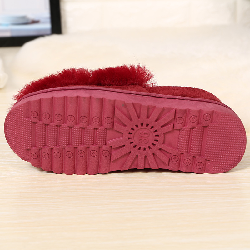 Cotton slippers fashionable ladies doudou style home shoes warm thick soles and plush indoor and is suing wool slippers Cotton slippers fashionable ladies doudou style home shoes warm thick soles and plush indoor and is suing wool slippers