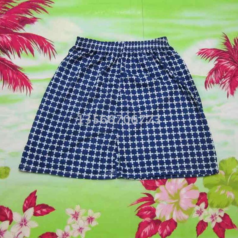 Processing of beach pants cotton flat - horned pattern shorts plus fat to increase swimming shorts