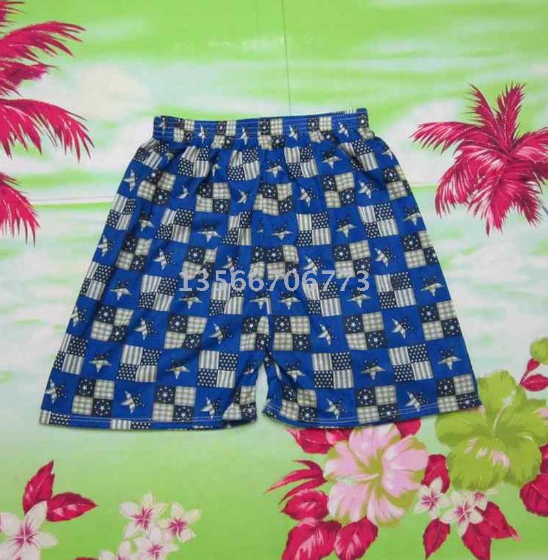 Processing of beach pants cotton flat - horned pattern shorts plus fat to increase swimming shorts