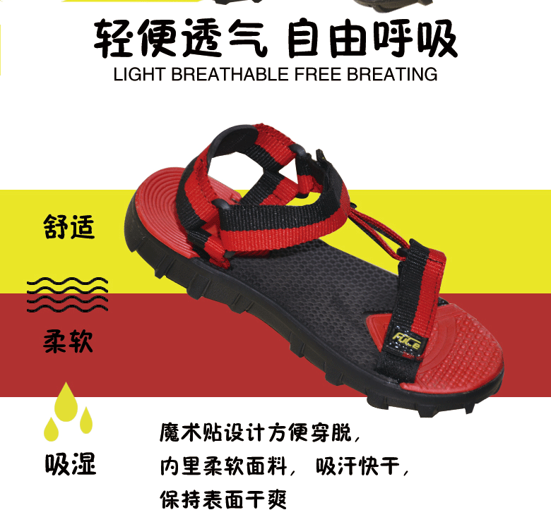 FUCEManufacturer direct selling men's Roman sandals 2019 new summer beach shoes wholesale magic paste slippers FUCEManufacturer direct selling men's Roman sandals 2019 new summer beach shoes wholesale magic paste slippers
