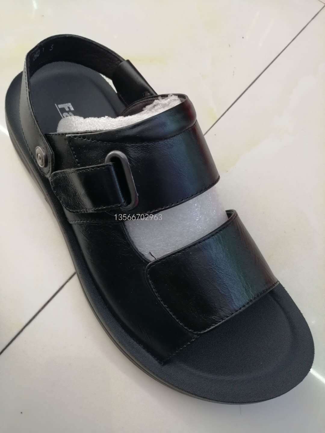 Stock Sheepskin Beach Shoes Summer All-match Soft Bottom Comfortable Double Purpose Leather Men&#039;s Sandals