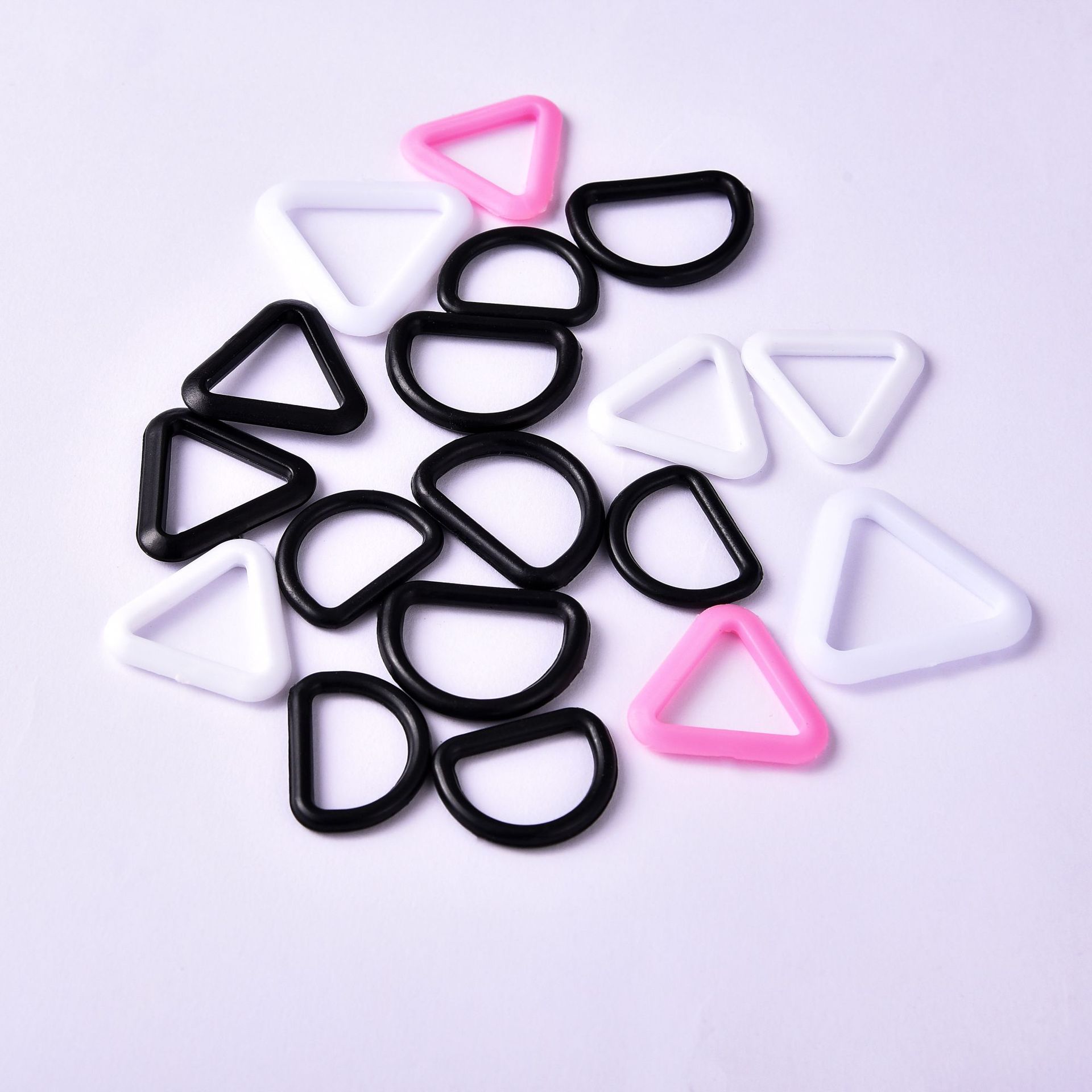 Semicircle D-Ring Bra Hook Plastic Underwear Triangle Adjustable Buckle Accessories Black and White See-through Bra Straps Adjustable Buckle