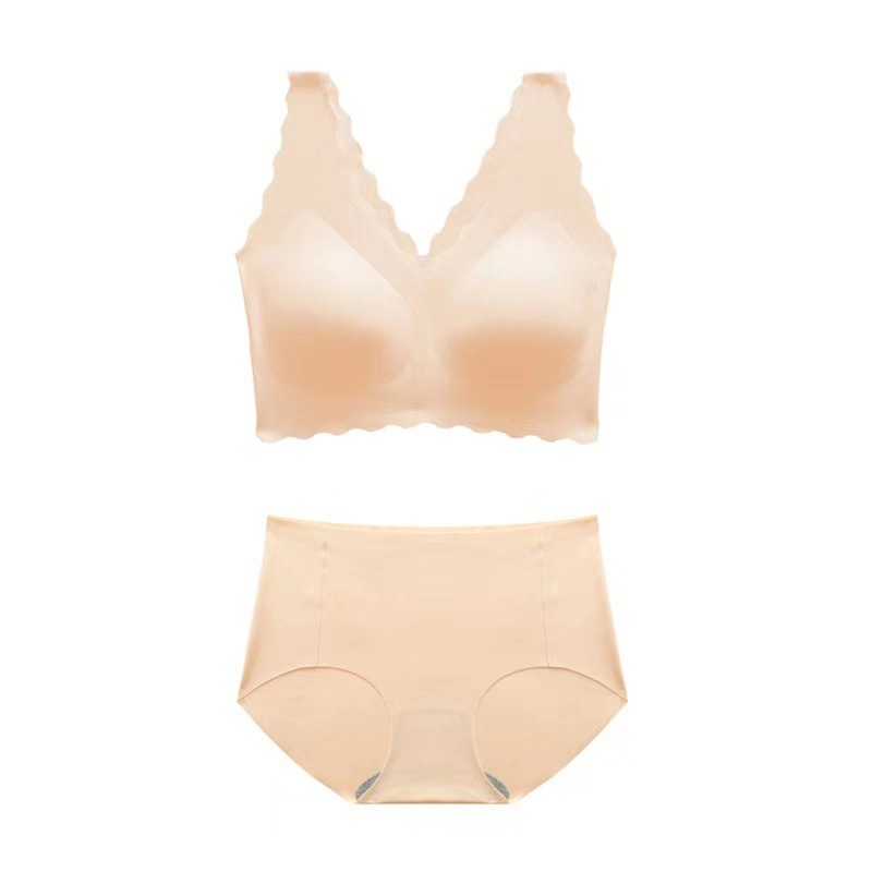 Snug Ubras Ouyang Same Style Nana Xiaolang Bra Set Seamless Underwear Women&#039;s Wireless Push up Tube Top