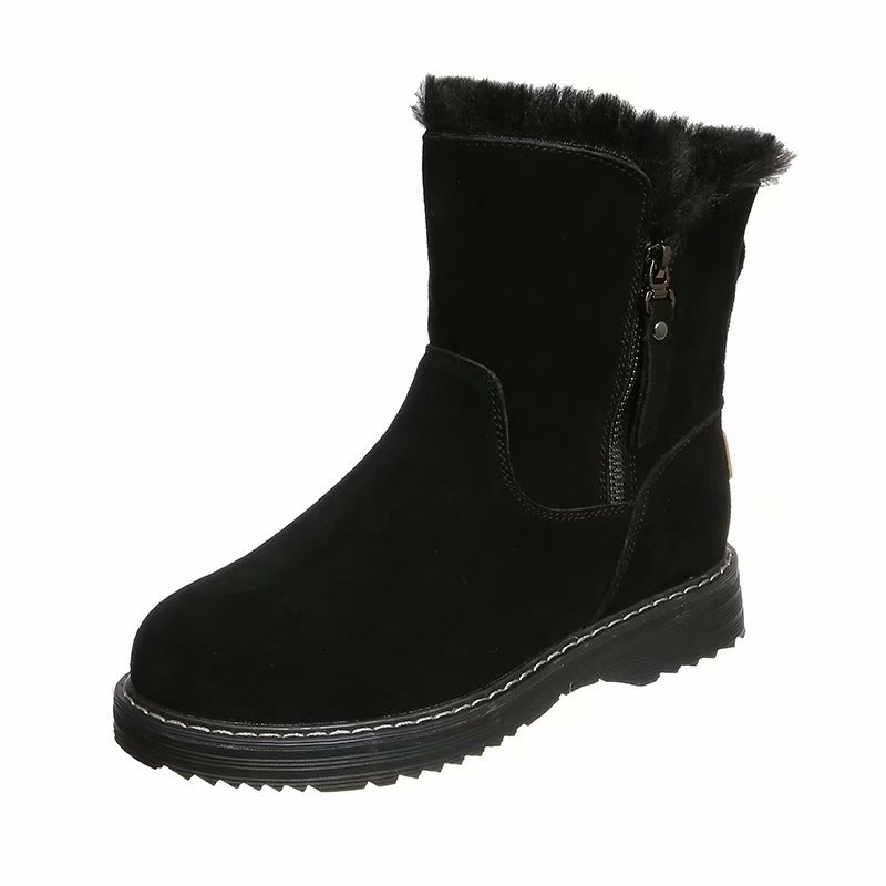 2021 Autumn and Winter New Korean Style Thick Bottom Short Dr. Martens Boots Women&#039;s Net Red Cotton Boots Student Leisure Warm Snow Boots Women