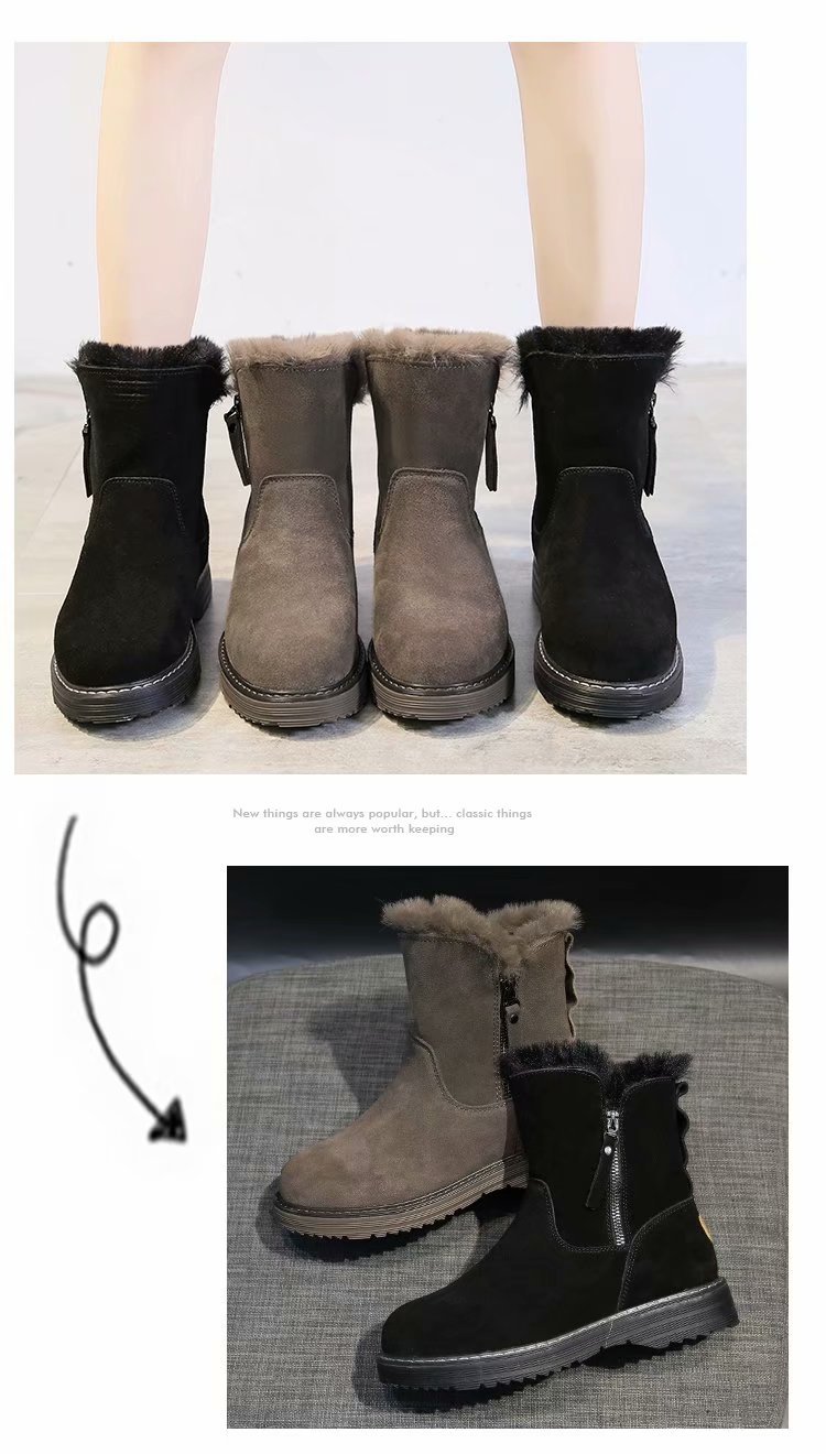 2021 Autumn and Winter New Korean Style Thick Bottom Short Dr. Martens Boots Women's Net Red Cotton Boots Student Leisure Warm Snow Boots Women