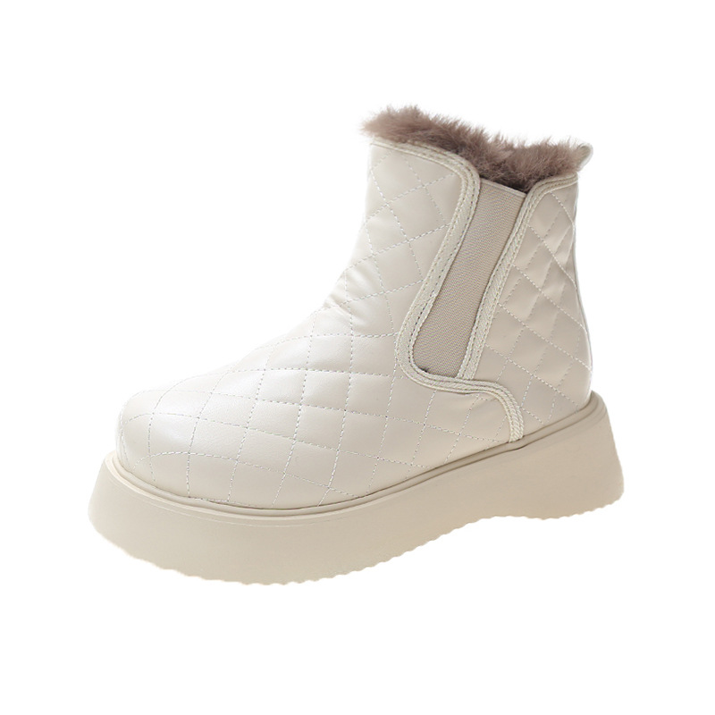 Internet Celebrity Snow Boots Women&#039;s Fleece-Lined Comfort and Casual Korean Style New Winter Student round Head Bread Cotton Shoes Women