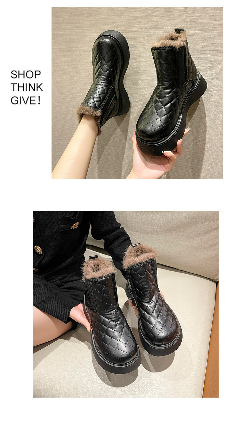 Internet Celebrity Snow Boots Women's Fleece-Lined Comfort and Casual Korean Style New Winter Student round Head Bread Cotton Shoes Women