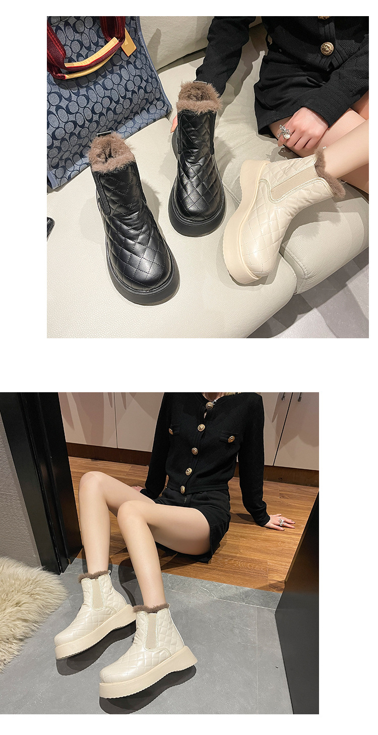 Internet Celebrity Snow Boots Women's Fleece-Lined Comfort and Casual Korean Style New Winter Student round Head Bread Cotton Shoes Women