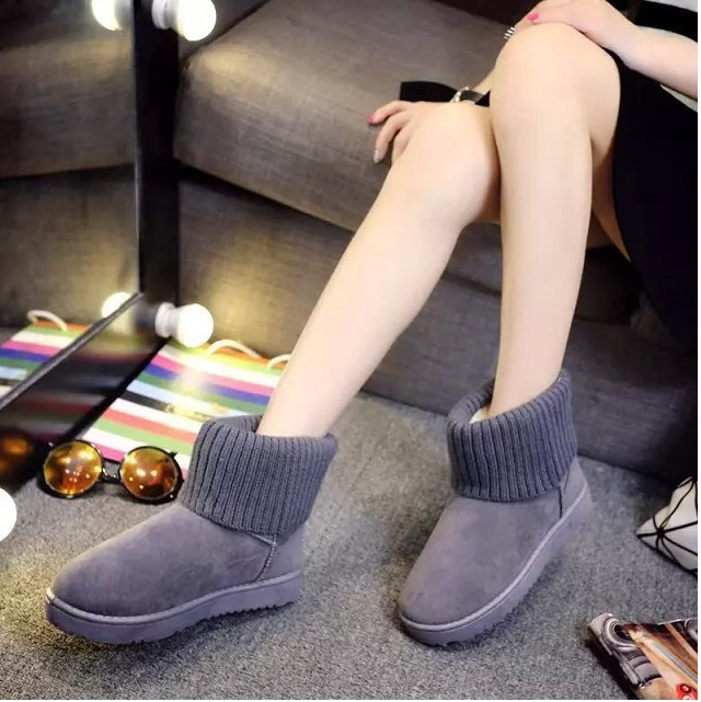 Foreign Trade Fashionable Knitted Wool Flanging Cotton Boots Cotton Shoes Fashion Snow Boots Cotton Shoes Foreign Trade Fashionable Knitted Wool Flanging Cotton Boots Cotton Shoes Fashion Snow Boots Cotton Shoes