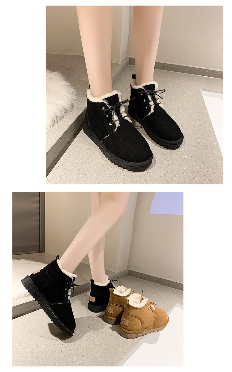 Snow Boots Women's Shoes 2021 Winter New Cotton Shoes Ugg Short Casual High-Top Students Warm-Keeping Fleece Thickened Cotton