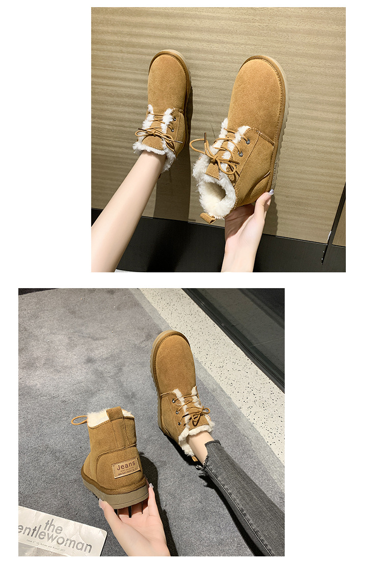Snow Boots Women's Shoes 2021 Winter New Cotton Shoes Ugg Short Casual High-Top Students Warm-Keeping Fleece Thickened Cotton