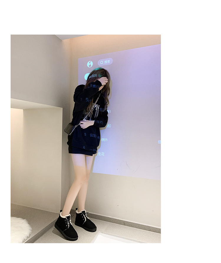 Snow Boots Women's Shoes 2021 Winter New Cotton Shoes Ugg Short Casual High-Top Students Warm-Keeping Fleece Thickened Cotton