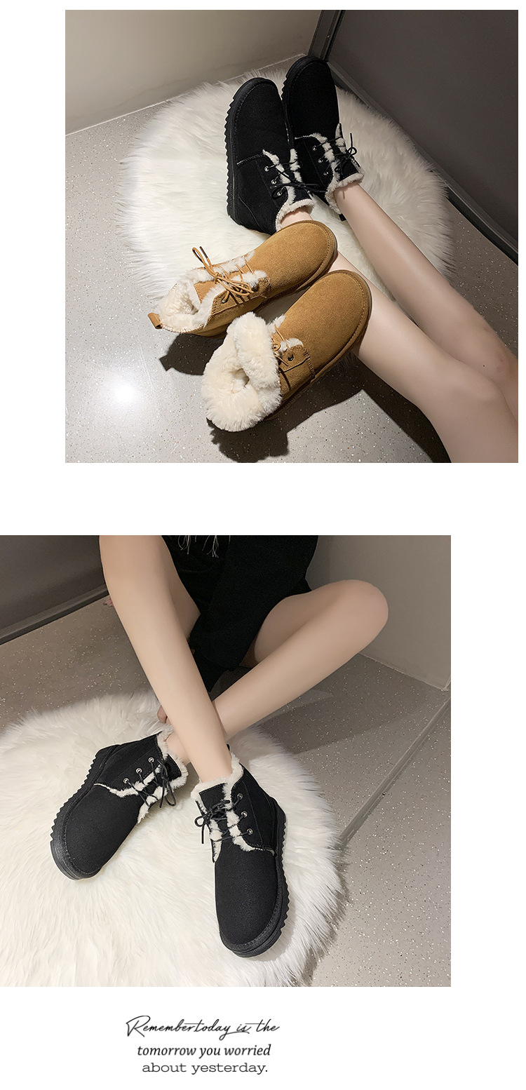 Snow Boots Women's Shoes 2021 Winter New Cotton Shoes Ugg Short Casual High-Top Students Warm-Keeping Fleece Thickened Cotton