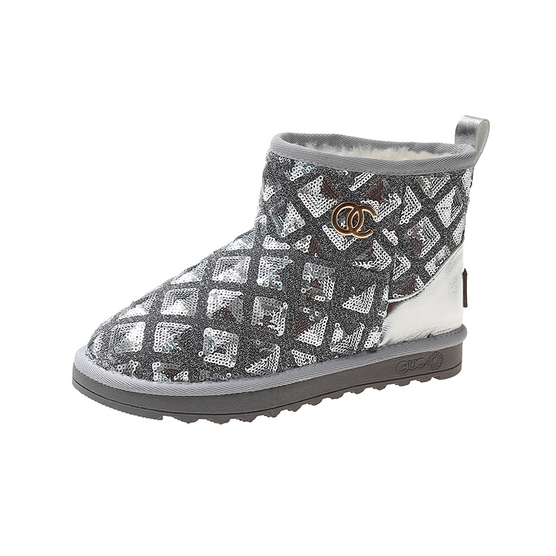 2021winter Snow Boots Female Thicker Fleece Lined Cotton Shoes Soft Bottom Non-Slip Student Korean Style Short Warm Female Boots