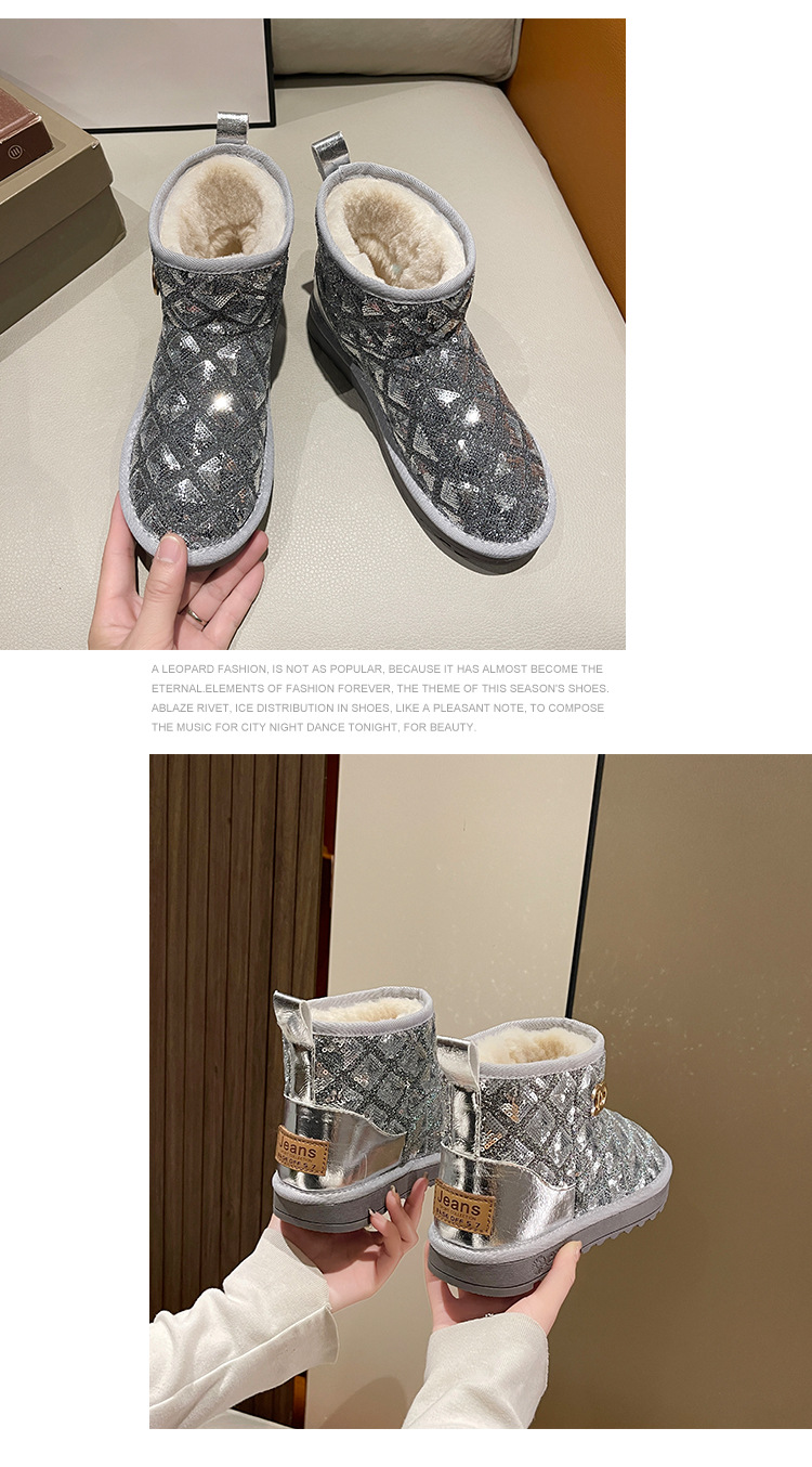 2021winter Snow Boots Female Thicker Fleece Lined Cotton Shoes Soft Bottom Non-Slip Student Korean Style Short Warm Female Boots