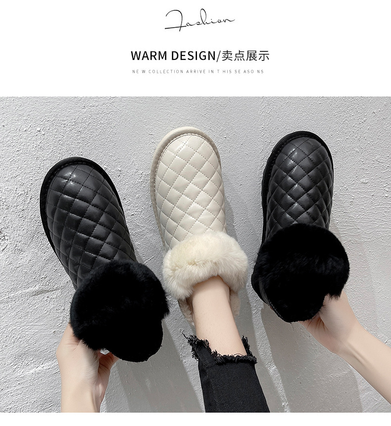 2021autumn and Winter New Snow Boots Female Korean Short Tube Velvet Thick Fashion round Head Student Women's Cotton Shoes
