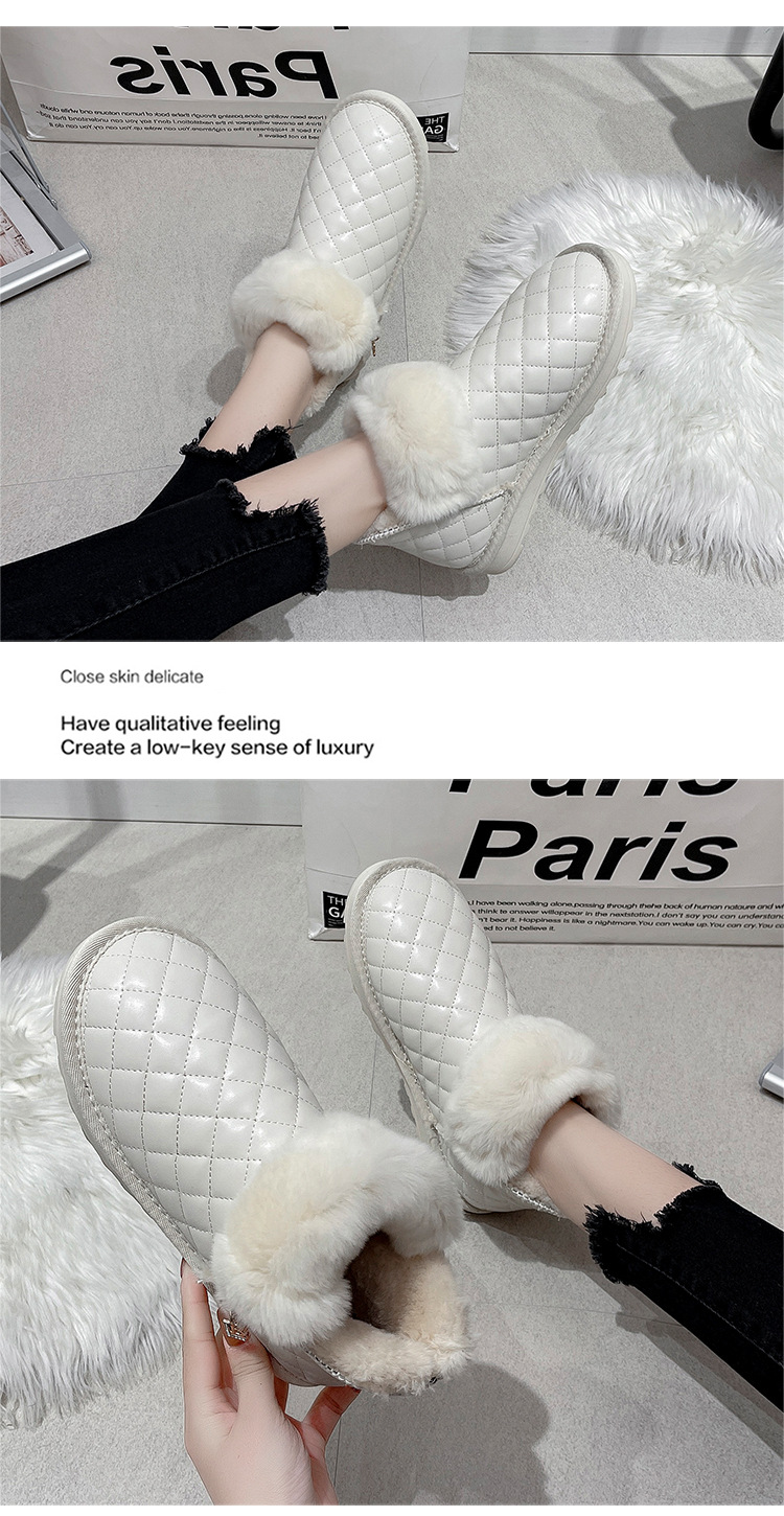 2021autumn and Winter New Snow Boots Female Korean Short Tube Velvet Thick Fashion round Head Student Women's Cotton Shoes
