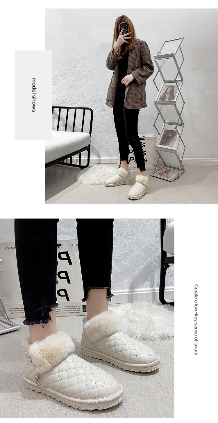 2021autumn and Winter New Snow Boots Female Korean Short Tube Velvet Thick Fashion round Head Student Women's Cotton Shoes