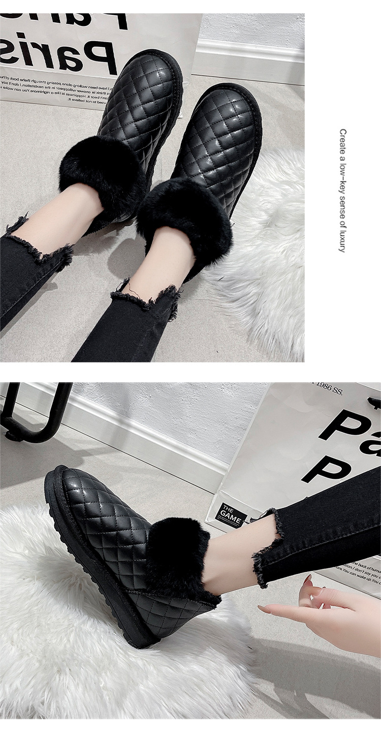 2021autumn and Winter New Snow Boots Female Korean Short Tube Velvet Thick Fashion round Head Student Women's Cotton Shoes