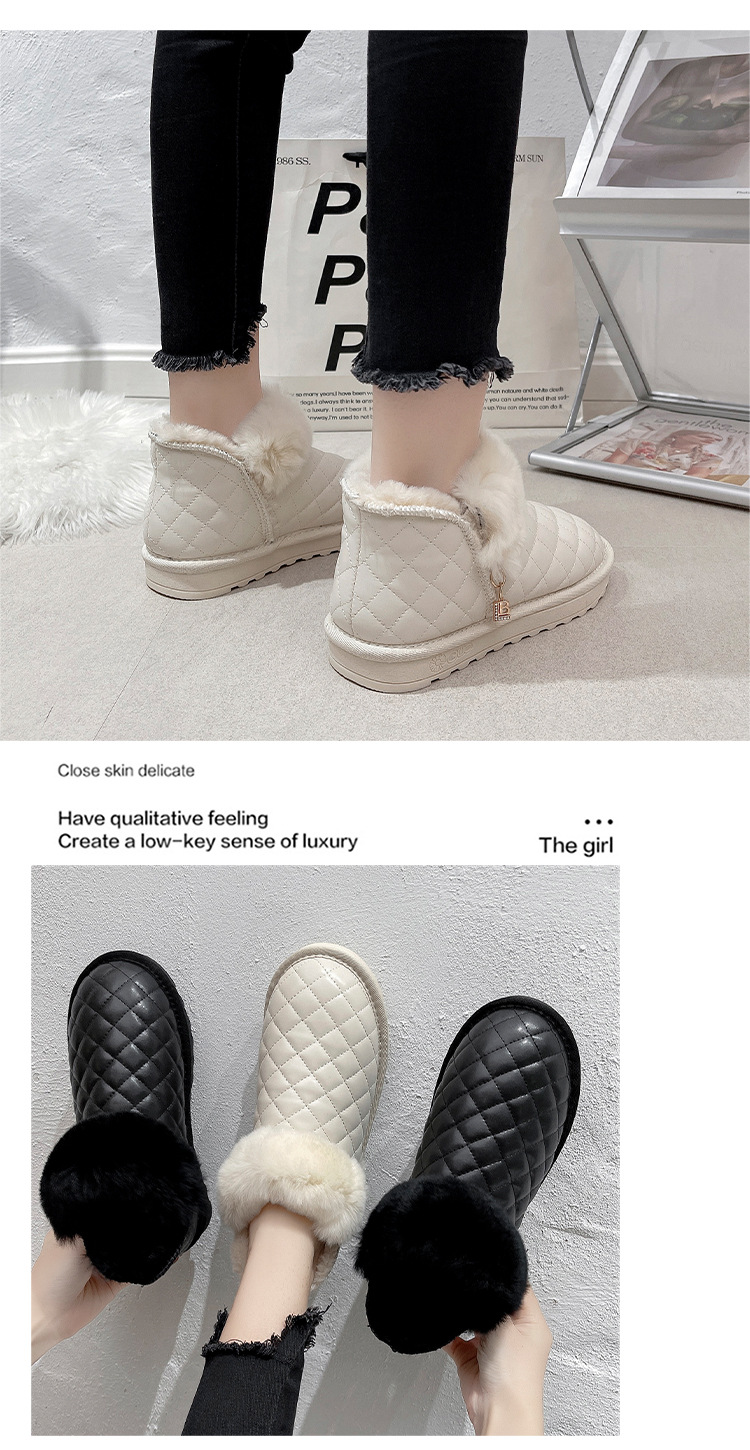 2021autumn and Winter New Snow Boots Female Korean Short Tube Velvet Thick Fashion round Head Student Women's Cotton Shoes