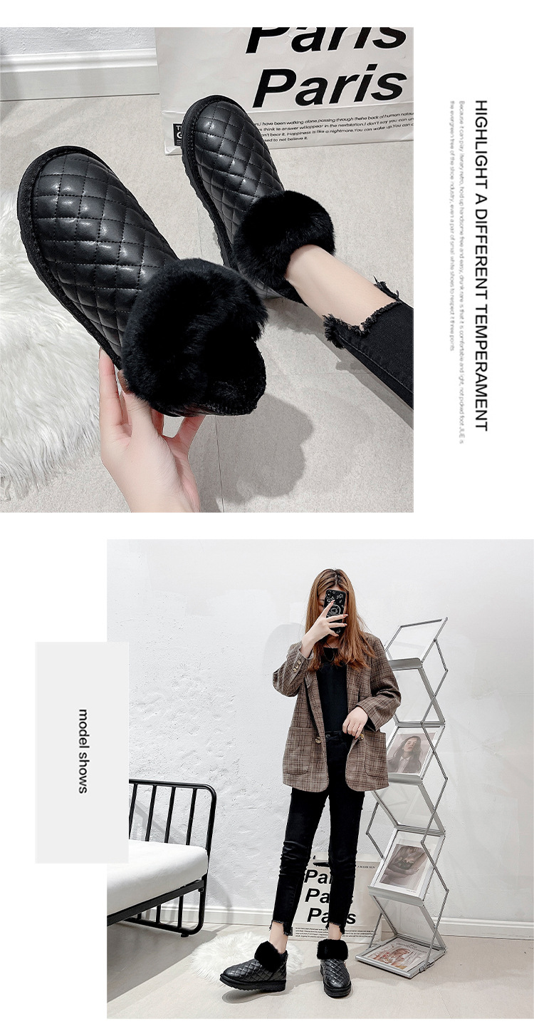 2021autumn and Winter New Snow Boots Female Korean Short Tube Velvet Thick Fashion round Head Student Women's Cotton Shoes