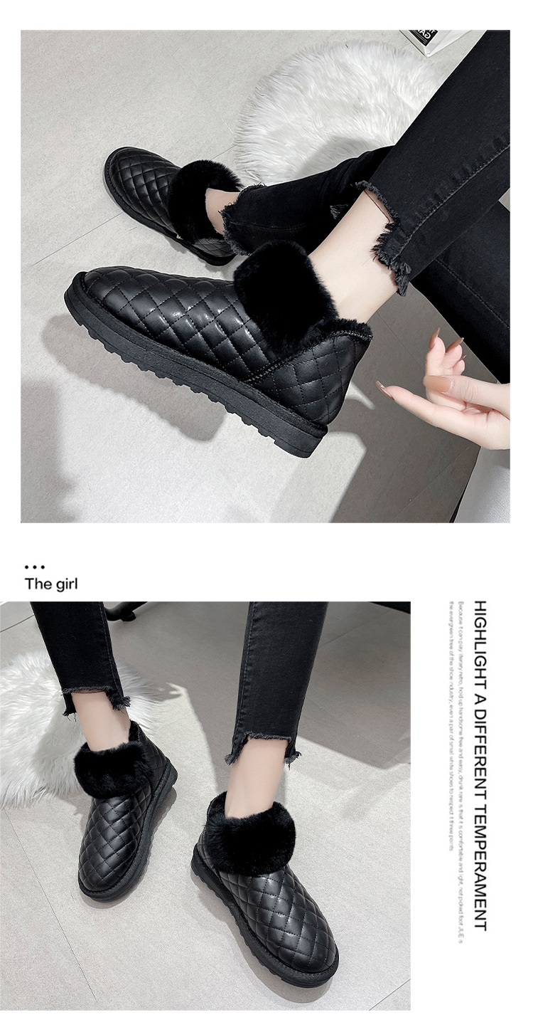 2021autumn and Winter New Snow Boots Female Korean Short Tube Velvet Thick Fashion round Head Student Women's Cotton Shoes