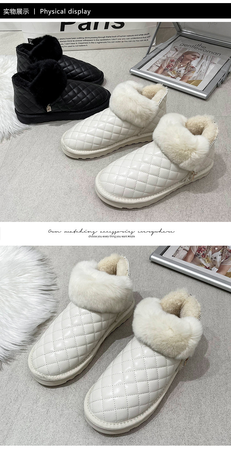 2021autumn and Winter New Snow Boots Female Korean Short Tube Velvet Thick Fashion round Head Student Women's Cotton Shoes