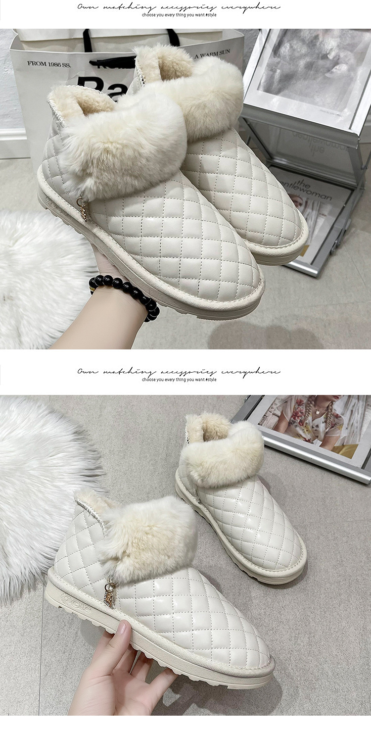 2021autumn and Winter New Snow Boots Female Korean Short Tube Velvet Thick Fashion round Head Student Women's Cotton Shoes