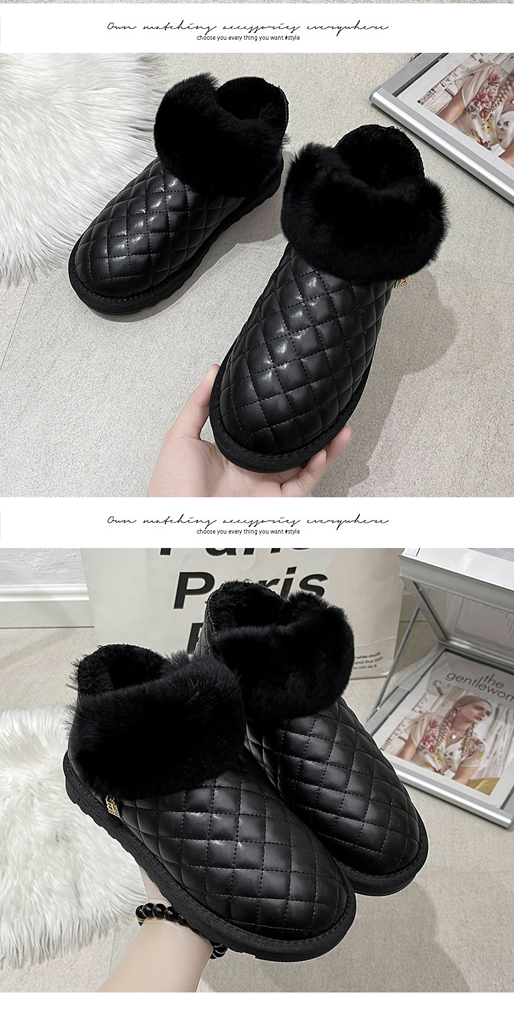 2021autumn and Winter New Snow Boots Female Korean Short Tube Velvet Thick Fashion round Head Student Women's Cotton Shoes