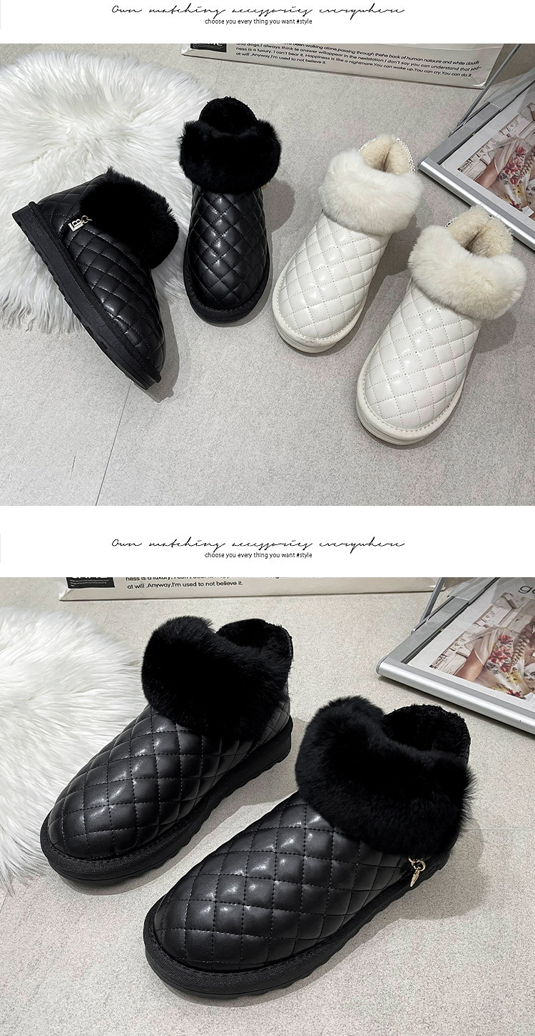 2021autumn and Winter New Snow Boots Female Korean Short Tube Velvet Thick Fashion round Head Student Women's Cotton Shoes