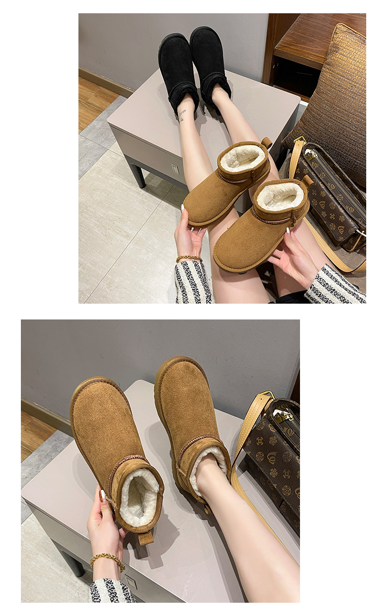 2021winter New Fashion Casual Snow Boots Solid Color Soft-Soled Thickened Women's Shoes Warm Matte Cotton-Padded Shoes for Women