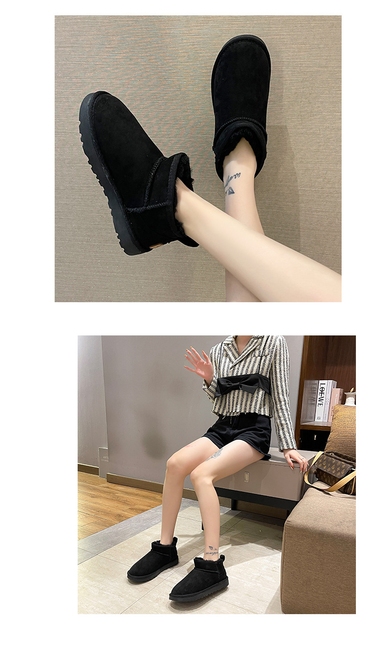 2021winter New Fashion Casual Snow Boots Solid Color Soft-Soled Thickened Women's Shoes Warm Matte Cotton-Padded Shoes for Women