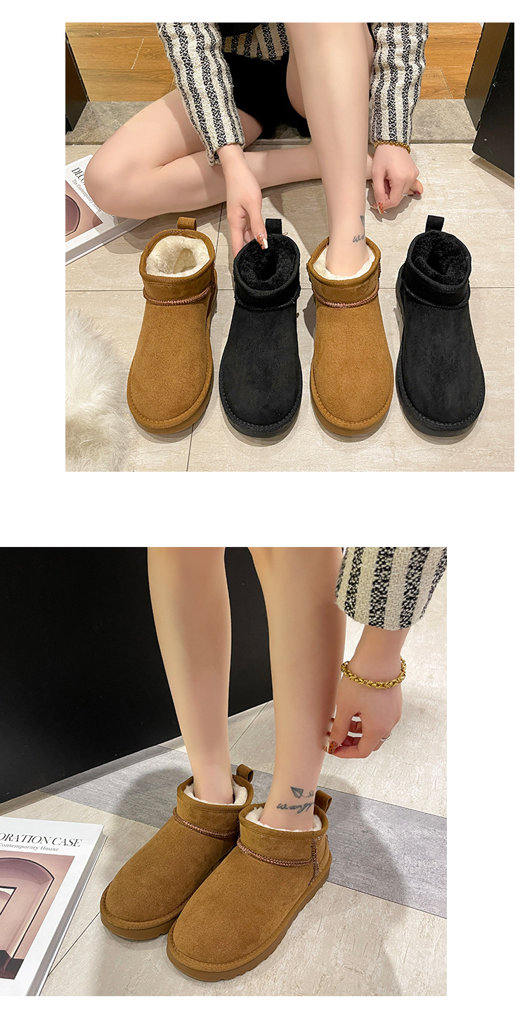 2021winter New Fashion Casual Snow Boots Solid Color Soft-Soled Thickened Women's Shoes Warm Matte Cotton-Padded Shoes for Women