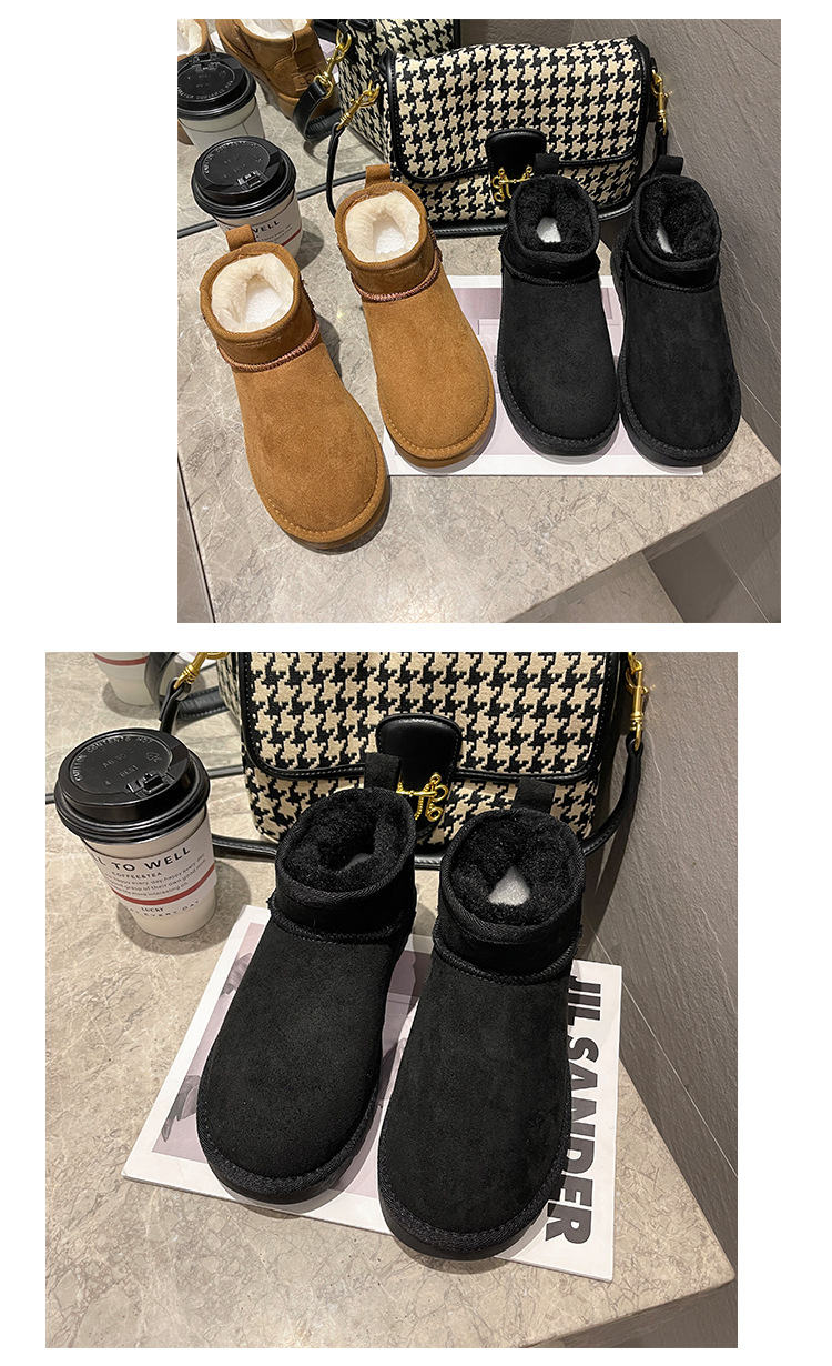 2021winter New Fashion Casual Snow Boots Solid Color Soft-Soled Thickened Women's Shoes Warm Matte Cotton-Padded Shoes for Women