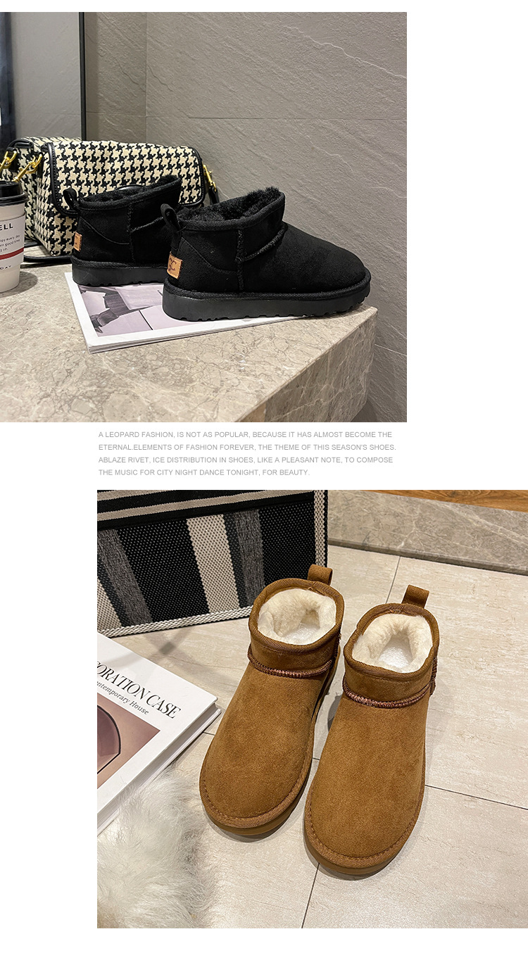 2021winter New Fashion Casual Snow Boots Solid Color Soft-Soled Thickened Women's Shoes Warm Matte Cotton-Padded Shoes for Women