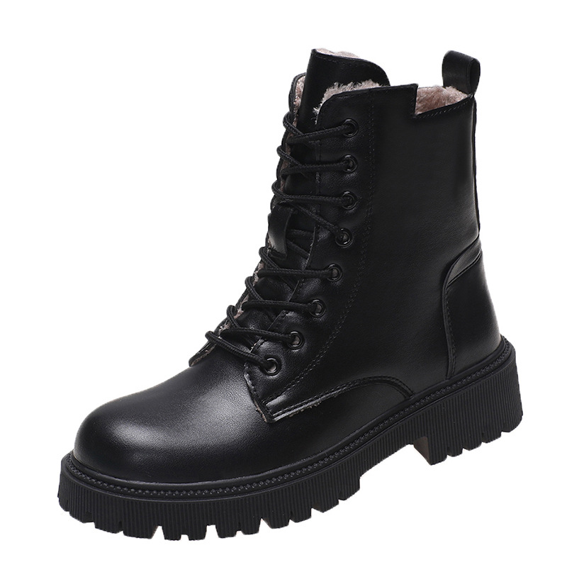 Dr. Martens Boots Women&#039;s 2020 Autumn and Winter New Thick-Soled Women&#039;s Short Boots British Style Lace-up Snow Boots Boots Women&#039;s Cotton Boots