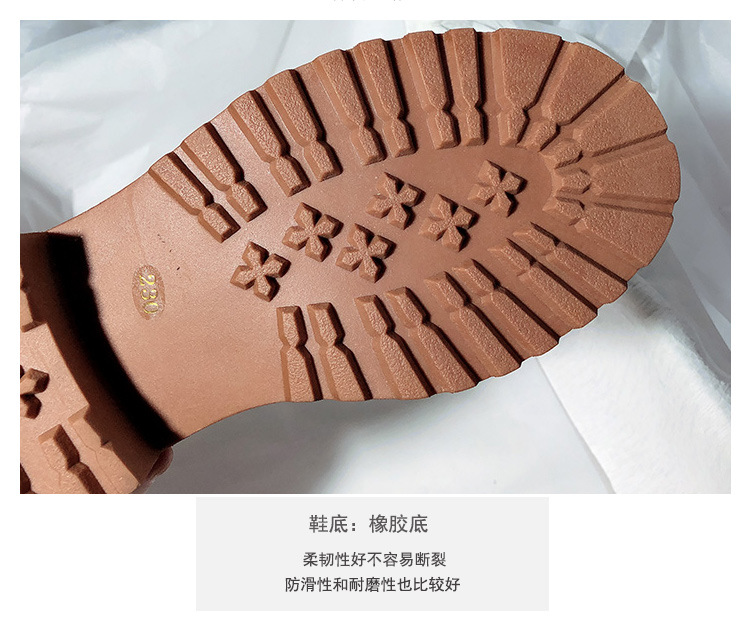 New Matte Leather Thick-Soled Korean-Style Mid-Calf High-Top round Head Ankle Boots Fur Snow Boots for Women