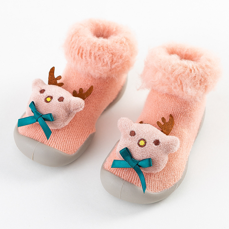 Christmas Brushed and Thick Toddler Shoes Socks Indoor and Outdoor Rubber Sole Non-Slip Warm Snow Boots Socks Children Baby Doll Shoes Christmas Brushed and Thick Toddler Shoes Socks Indoor and Outdoor Rubber Sole Non-Slip Warm Snow Boots Socks Children Baby Doll Shoes