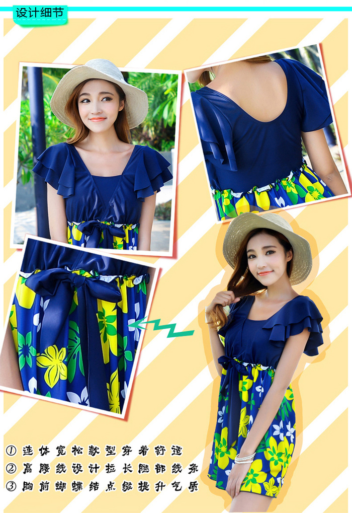 Yaluqi new swimwear fashion slimming one-piece dress belly increased female swimsuits-covering Y1504 Yaluqi new swimwear fashion slimming one-piece dress belly increased female swimsuits-covering Y1504