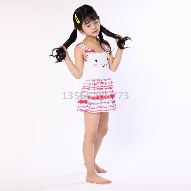 New children&#039;s swimwear fashion little fresh girls one-piece swimwear lovely princess skirt swimwear wholesale