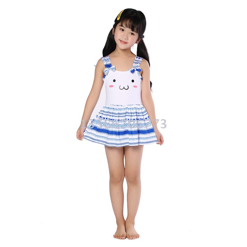 New children&#039;s swimwear fashion little fresh girls one-piece swimwear lovely princess skirt swimwear wholesale