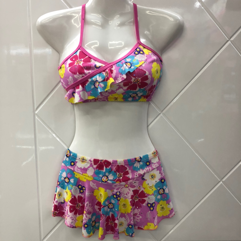Children&#039;s Swimsuit Foreign Trade Bikini Printing Two-Piece with Sequined Two-Piece Set Children&#039;s Swimwear Factory Direct Sales