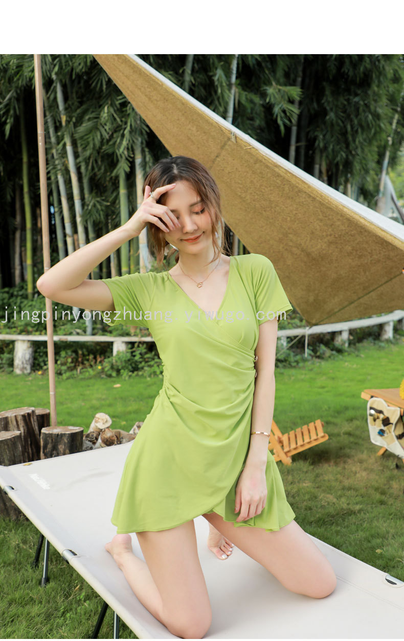 Swimsuit Skirt Split Pants Two Piece Swimsuit with Chest Pad Wireless Cup Spa Swimwear Swimsuit Skirt Split Pants Two Piece Swimsuit with Chest Pad Wireless Cup Spa Swimwear