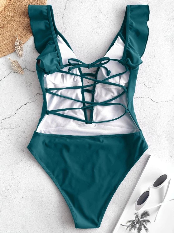Swimsuit Foreign Trade Swimwear Bikini European and American Swimsuit Color Block One-Piece Swimsuit Sexy Bikini Bikini