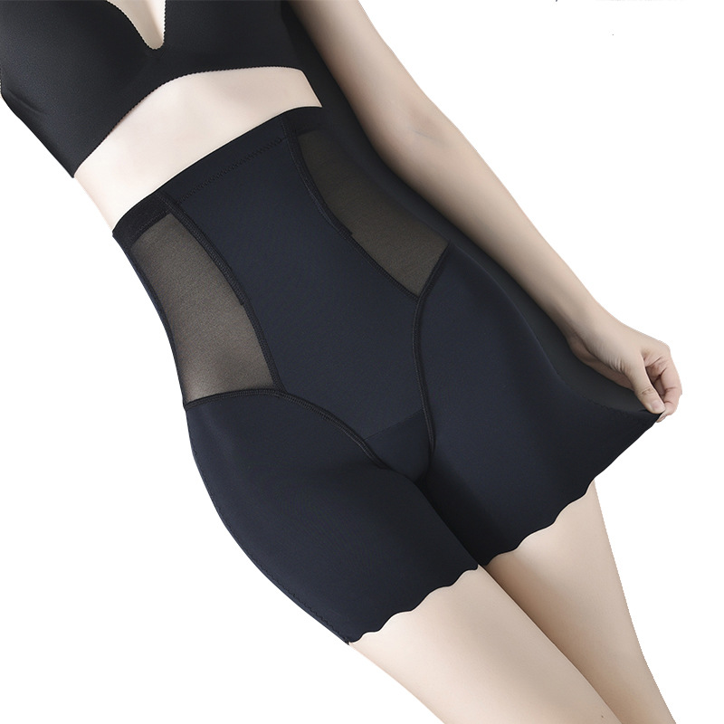 Ice Silk Cool High Waisted Tuck Pants Flat Feet Body Shaping and Hip Lifting Shaping Pants Hip Anti-Roll Anti-Exposure Base Safety Pants